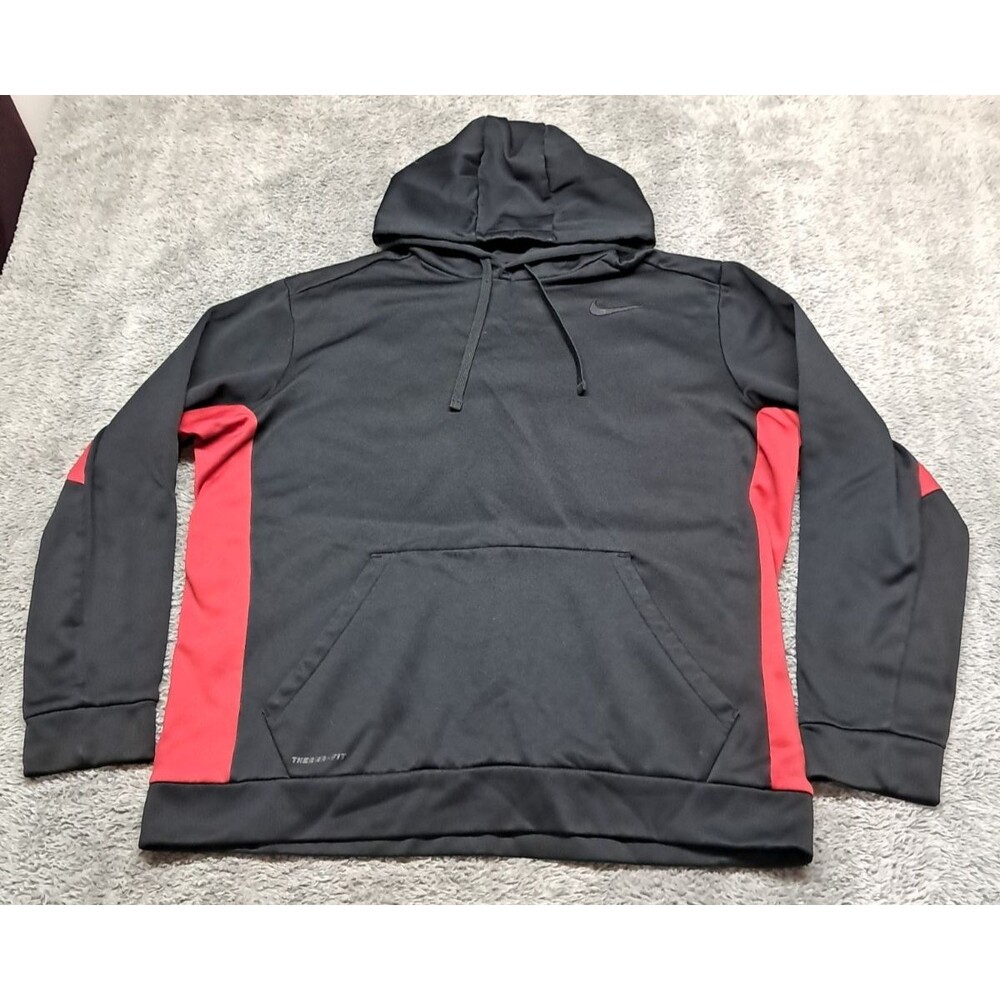 Nike Hoodie Mens XL Black Therma-Fit Hooded Pullover Athletic Wear Sweatshirt